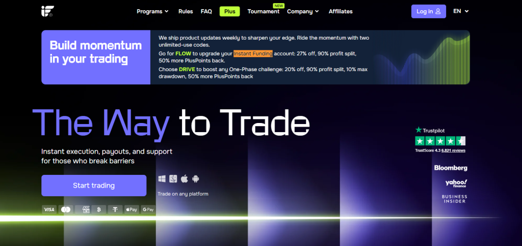 Instant Funding website image retained from the prior profile