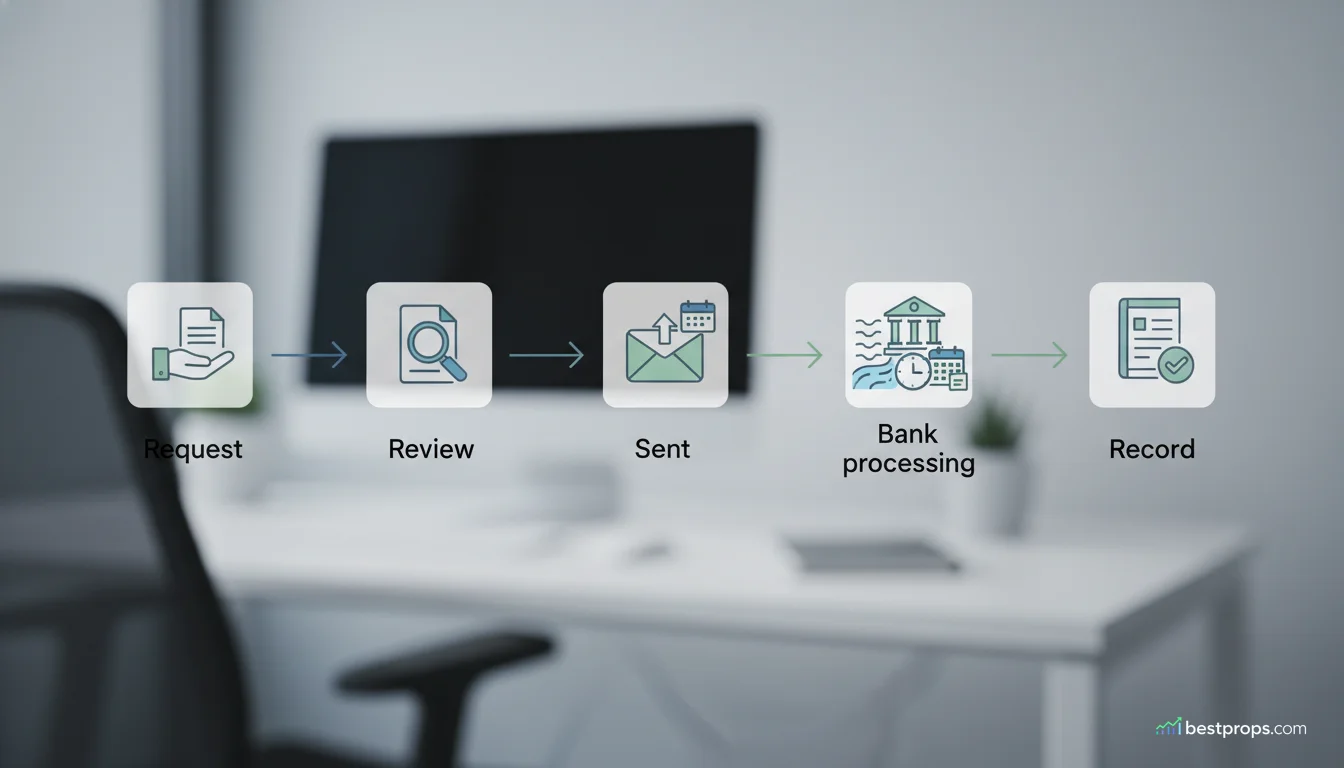 Apex Trader Funding payout request flow diagram