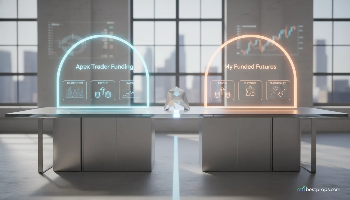 Apex Trader Funding vs My Funded Futures comparison hero