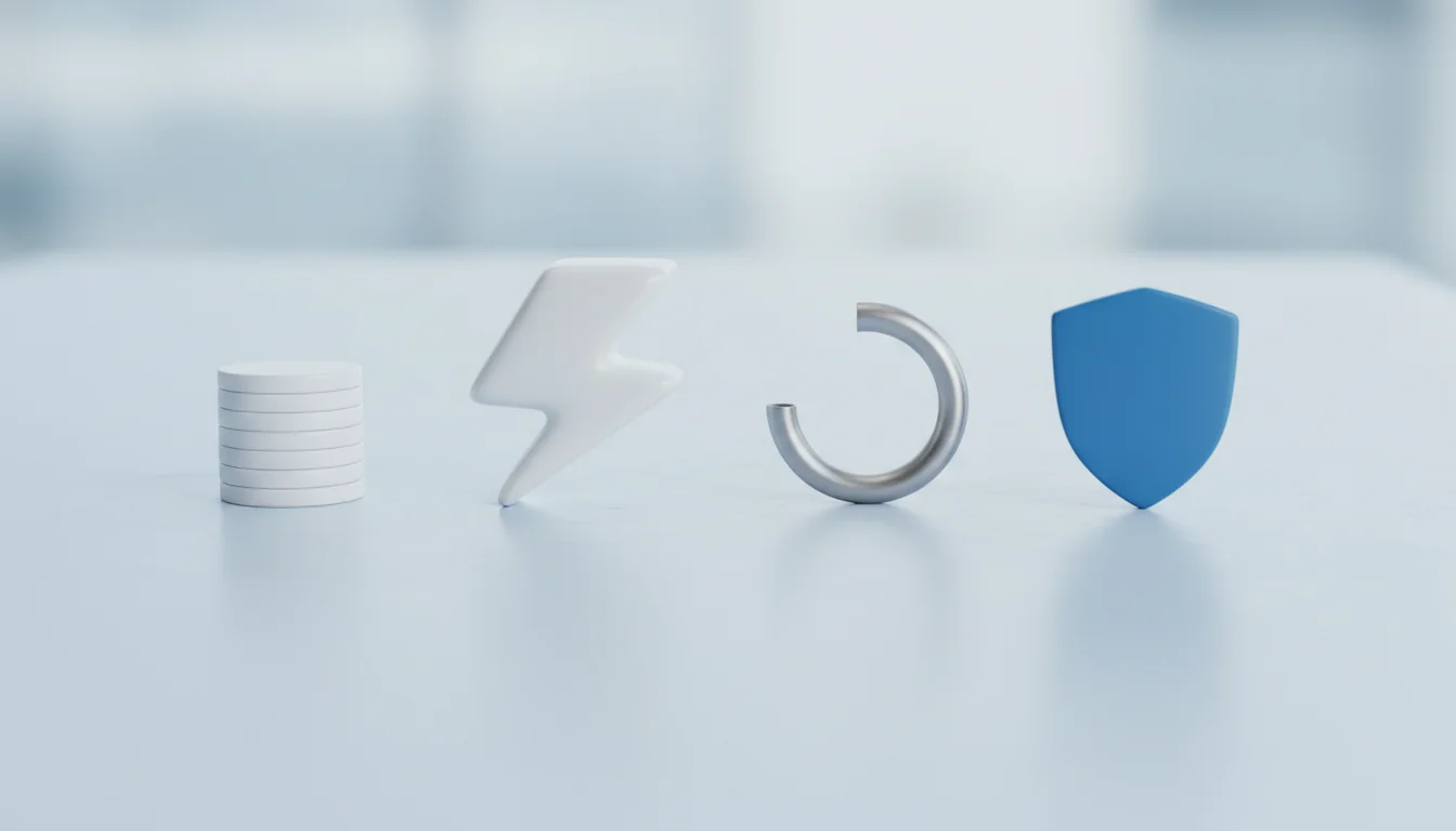 Unlabeled objects representing speed, cost, flexibility, and risk-buffer checks for scalpers.