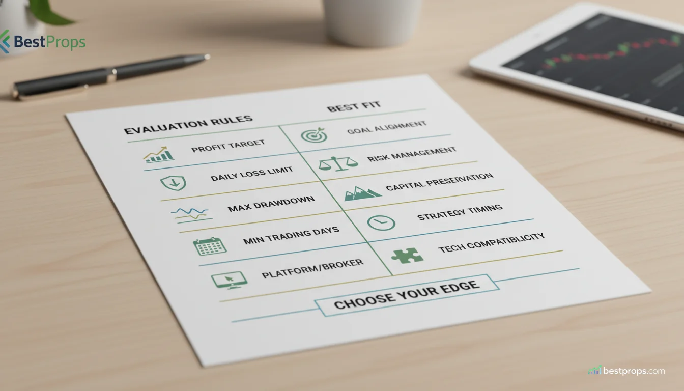 Prop firm rules checklist for comparing For Traders and FTMO
