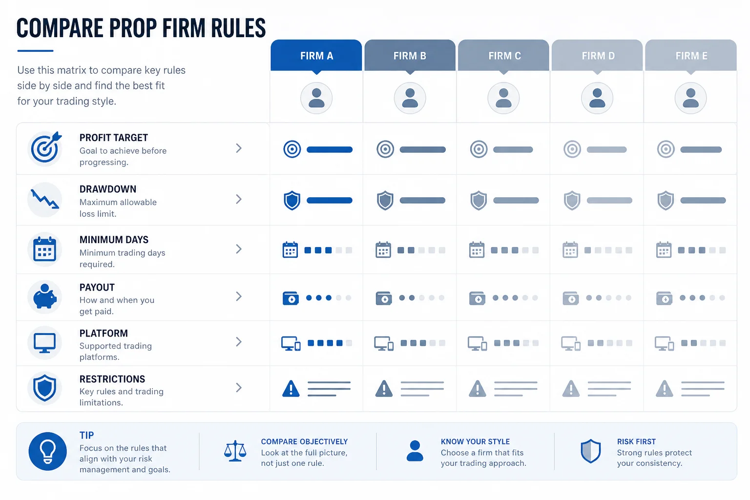 FTUK vs FundedNext rules matrix