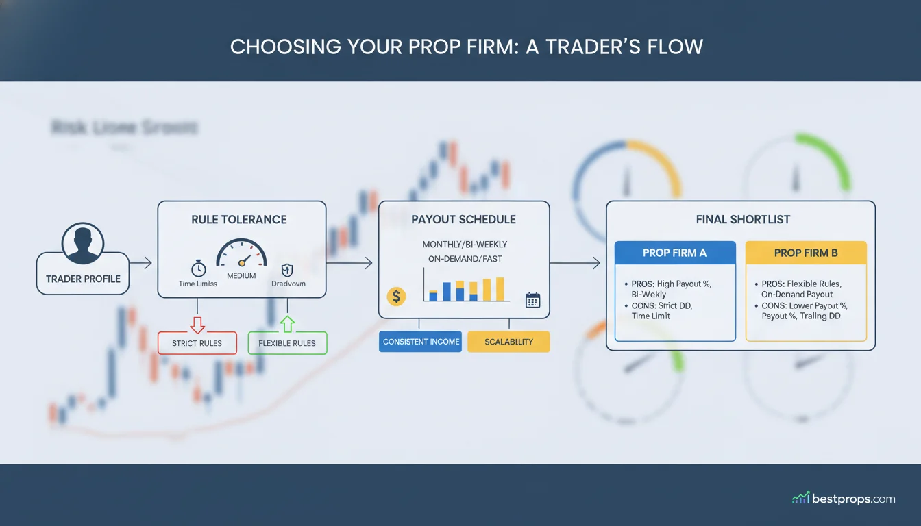 Decision flow for choosing between two prop firms