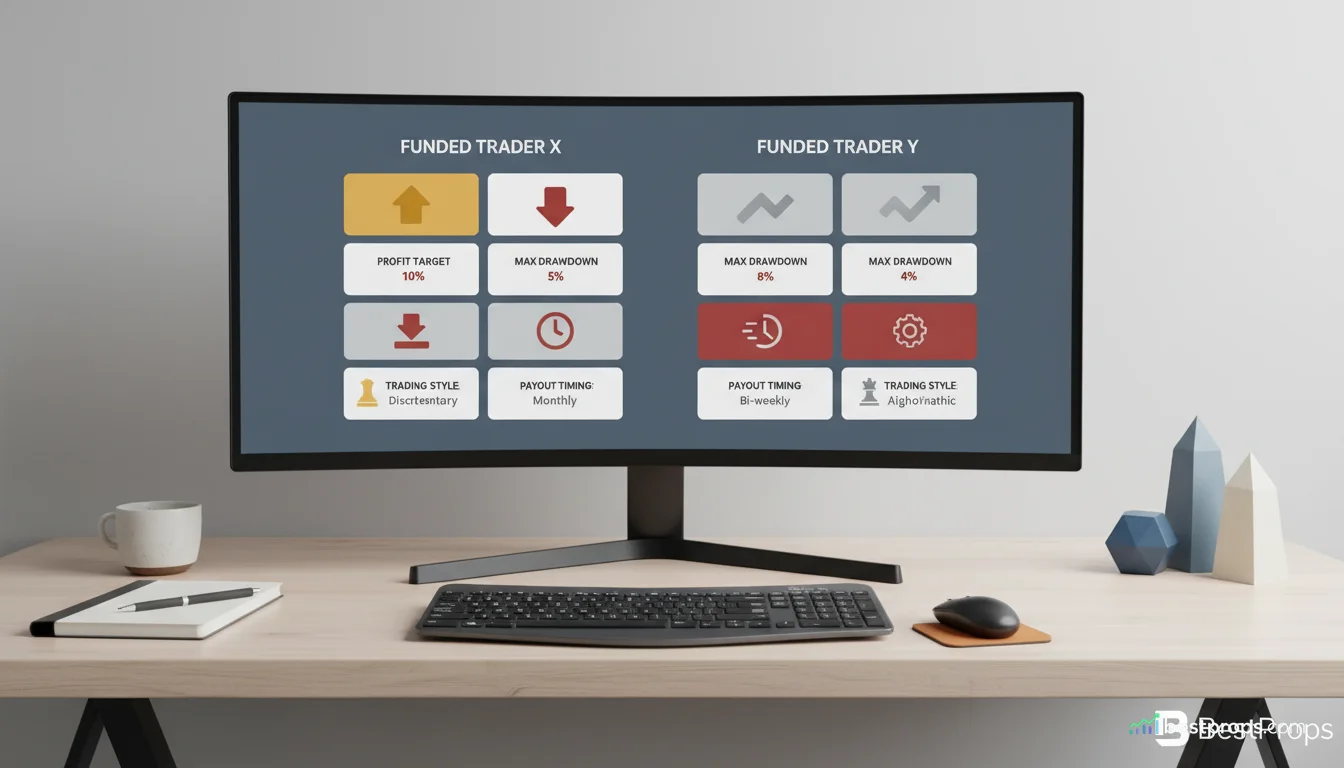Comparison workspace for Funded Trading Plus vs FundedNext
