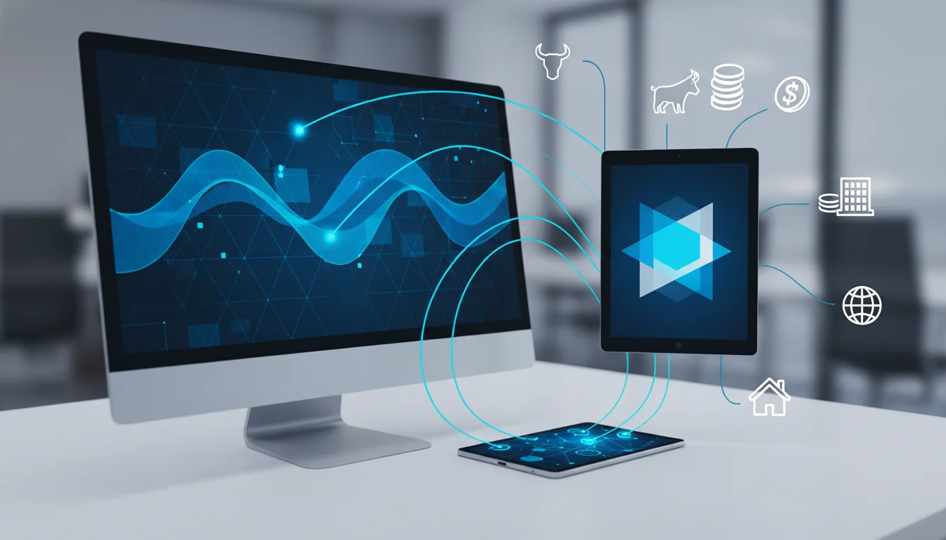 Generic trading platform workflow visual for Funding Pips instruments and tools.