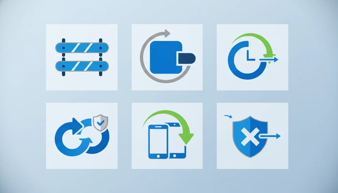 Abstract checkpoint icons for reviewing instant funded futures account rules before buying.