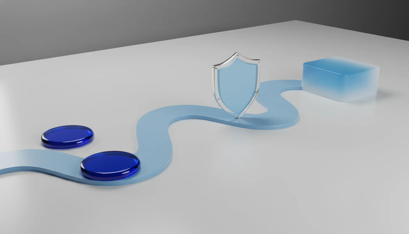 Abstract checkpoint path representing a two-step prop firm challenge model.